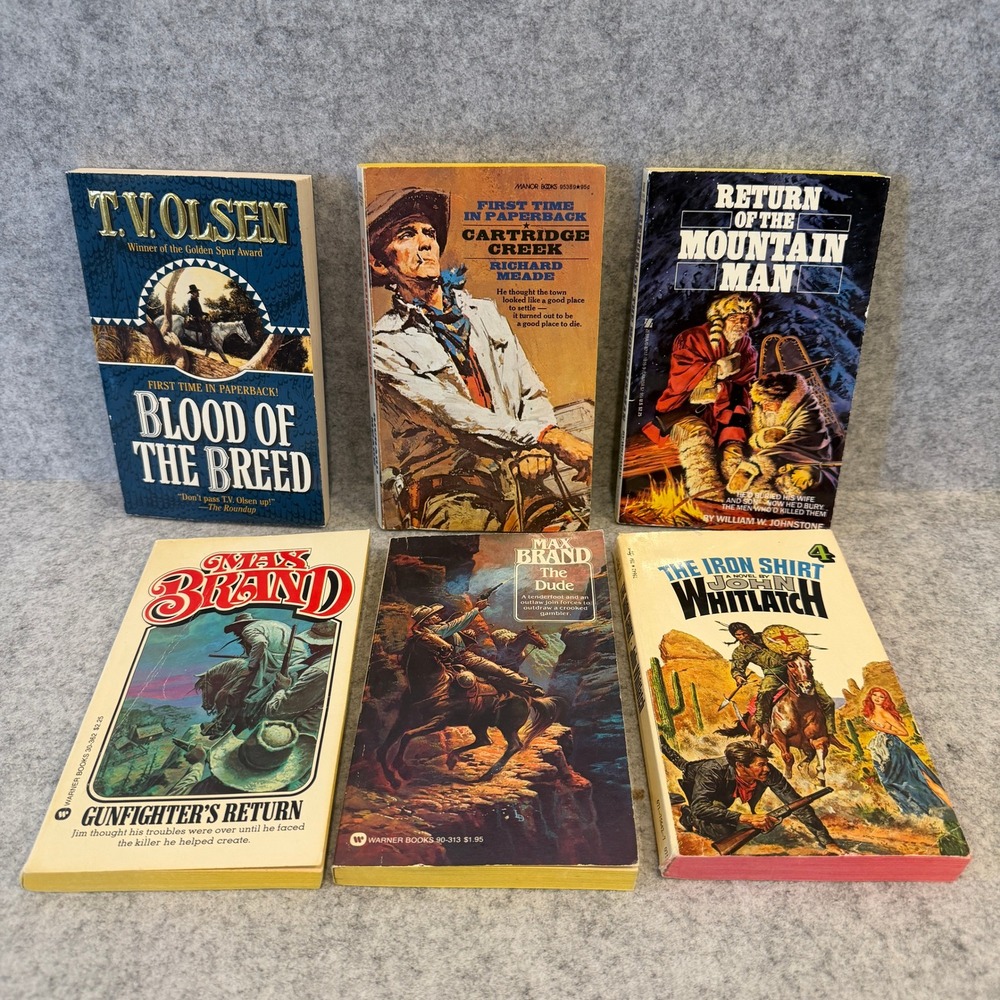 Bundle of 6 Vintage Western Paperback Novels